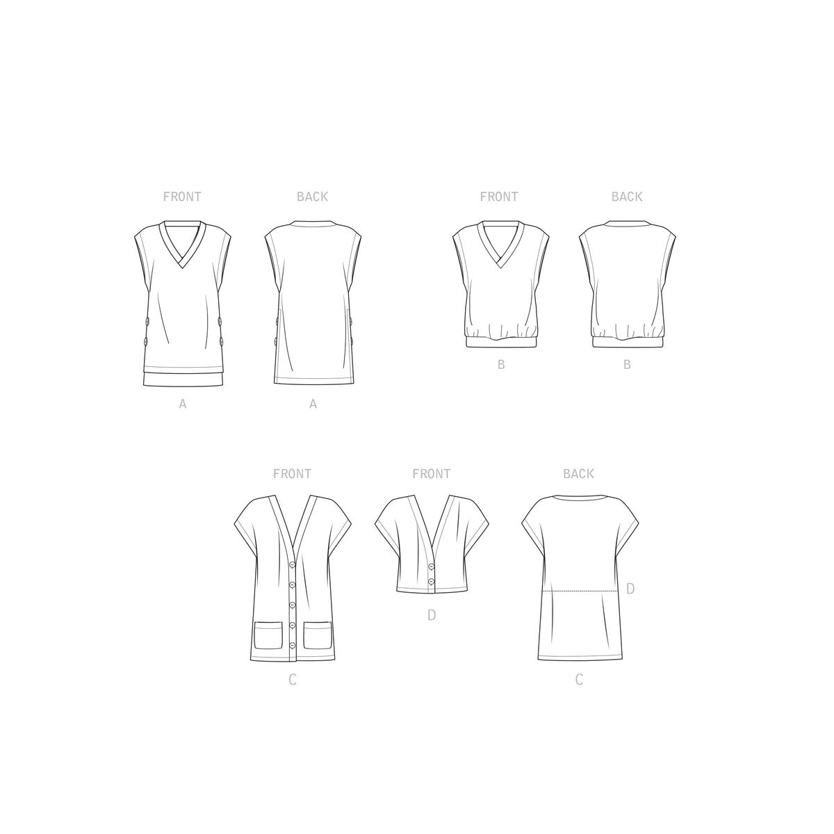 Simplicity Sewing Pattern S9374 Misses' Knit Vests