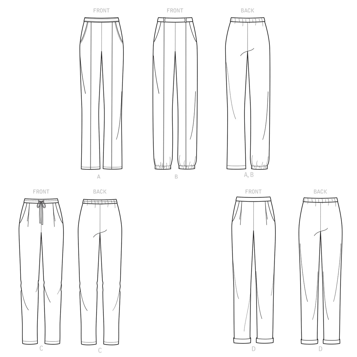 Simplicity Sewing Pattern S9376 Misses' Pull-on Trousers