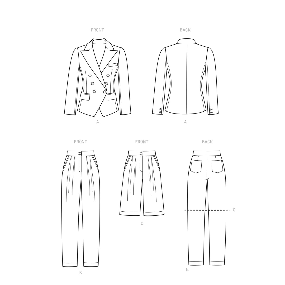 Simplicity Sewing Pattern S9381 Misses' and Women's Lined Jacket, Pants and Shorts