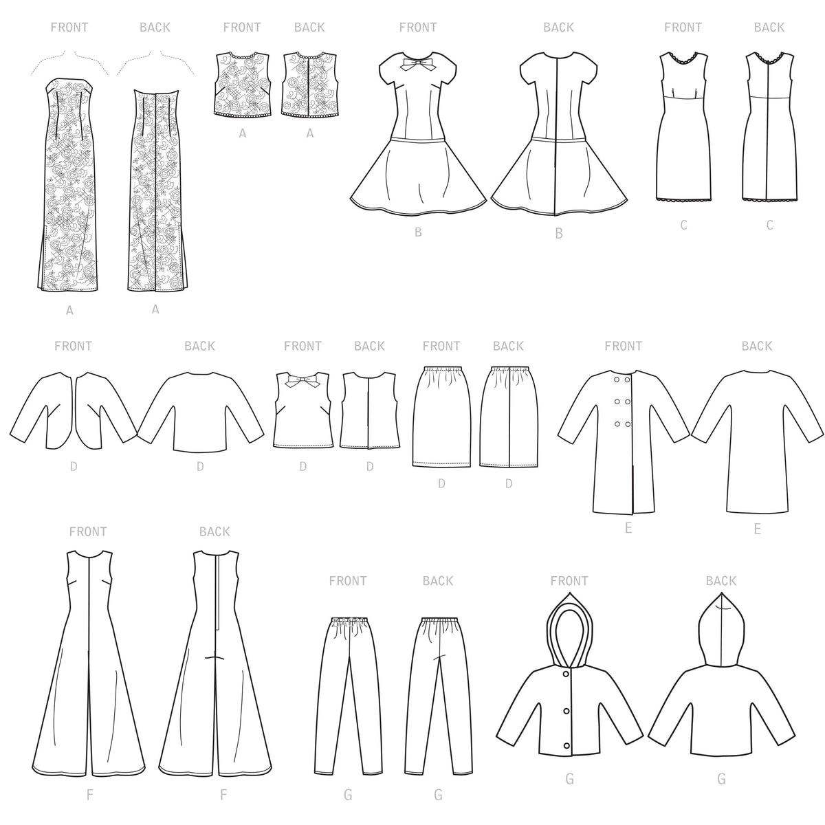 Simplicity Sewing Pattern S9396 Vintage Doll Clothes for 11-1/2" Doll