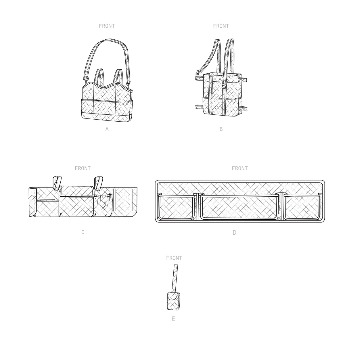 Simplicity Sewing Pattern S9400 Walker Accessories, Bag and Organizer