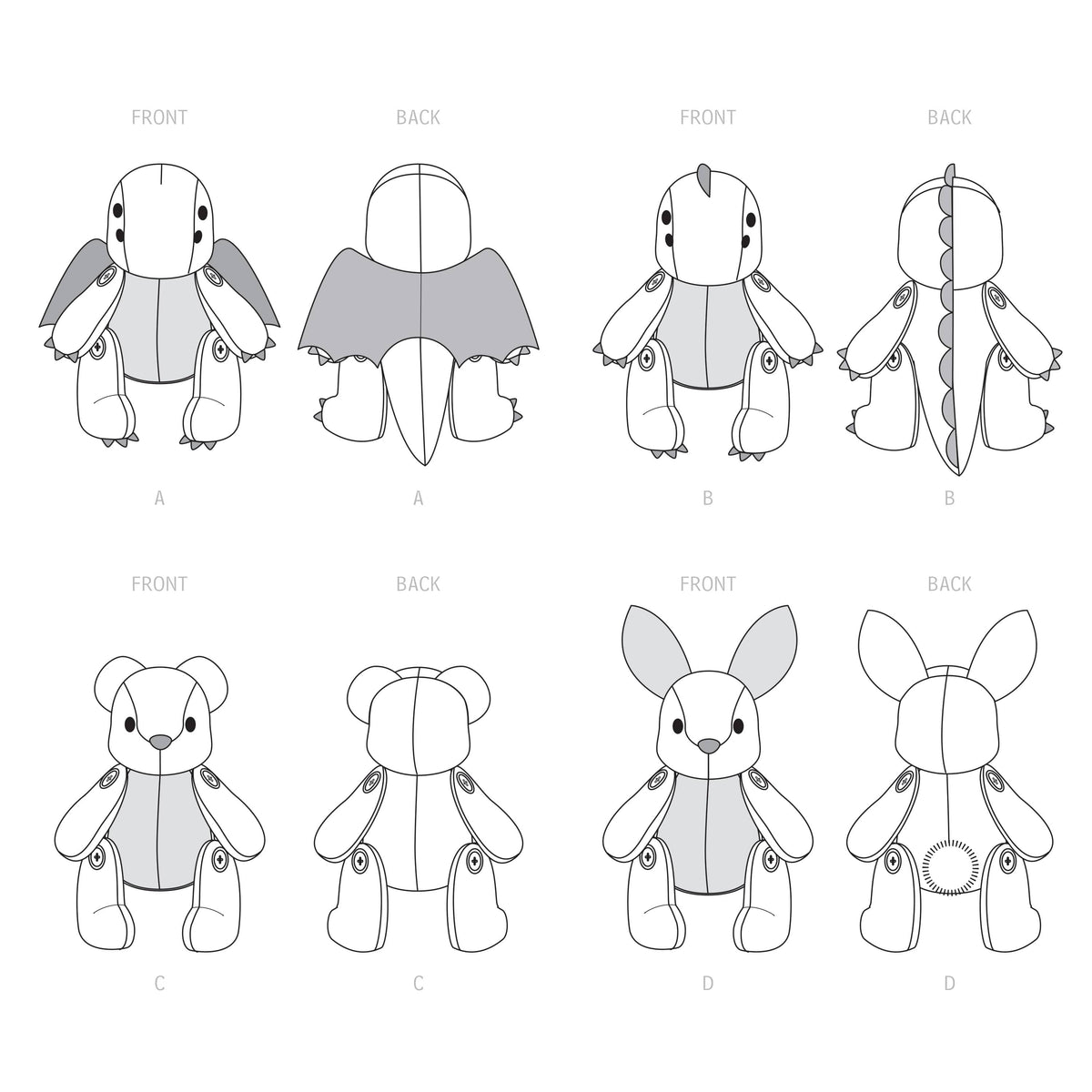 Simplicity Sewing Pattern S9441 13" Plushies