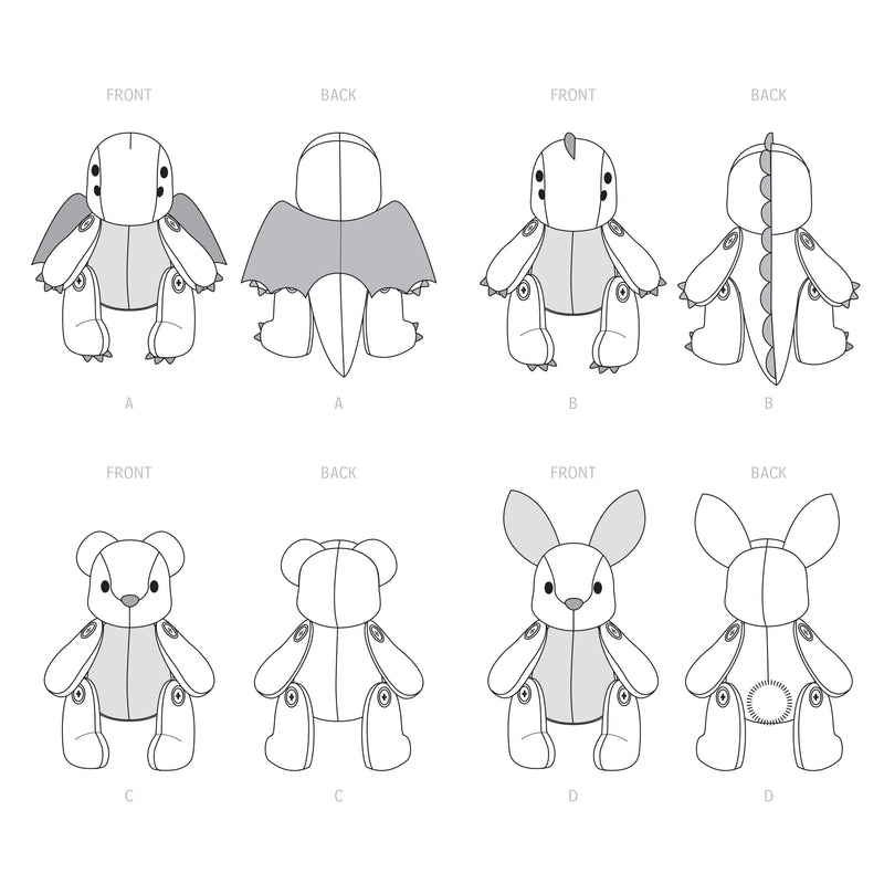 Simplicity Sewing Pattern S9441 13" Plushies
