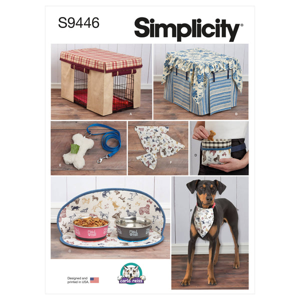 Simplicity Sewing Pattern S9446 Pet Crate Covers in Three Sizes and Accessories