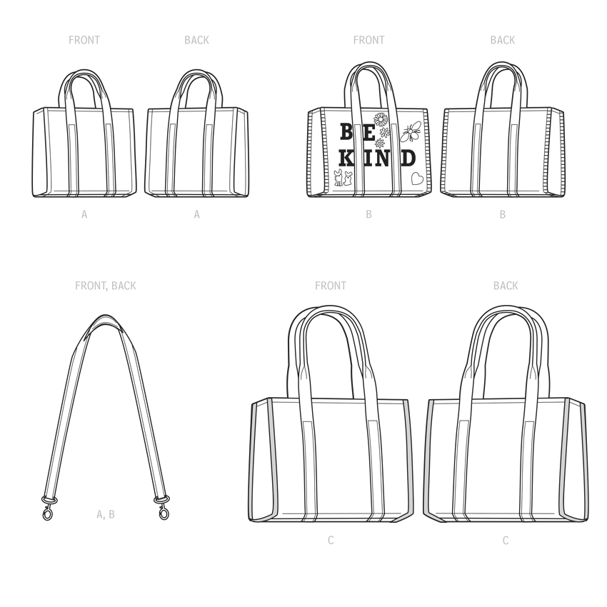 Simplicity Tote Bag in Three Sizes Sewwing Pattern S9618