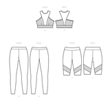 Simplicity Misses and Womens Knit Sports Bra, Leggings and Bike Shorts by Madalynne Intimates Sewwing Pattern S9620