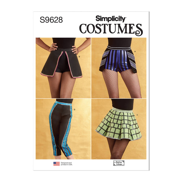 Simplicity Misses Costume Skirts, Pants and Shorts by Andrea Schewe Designs Sewwing Pattern S9628
