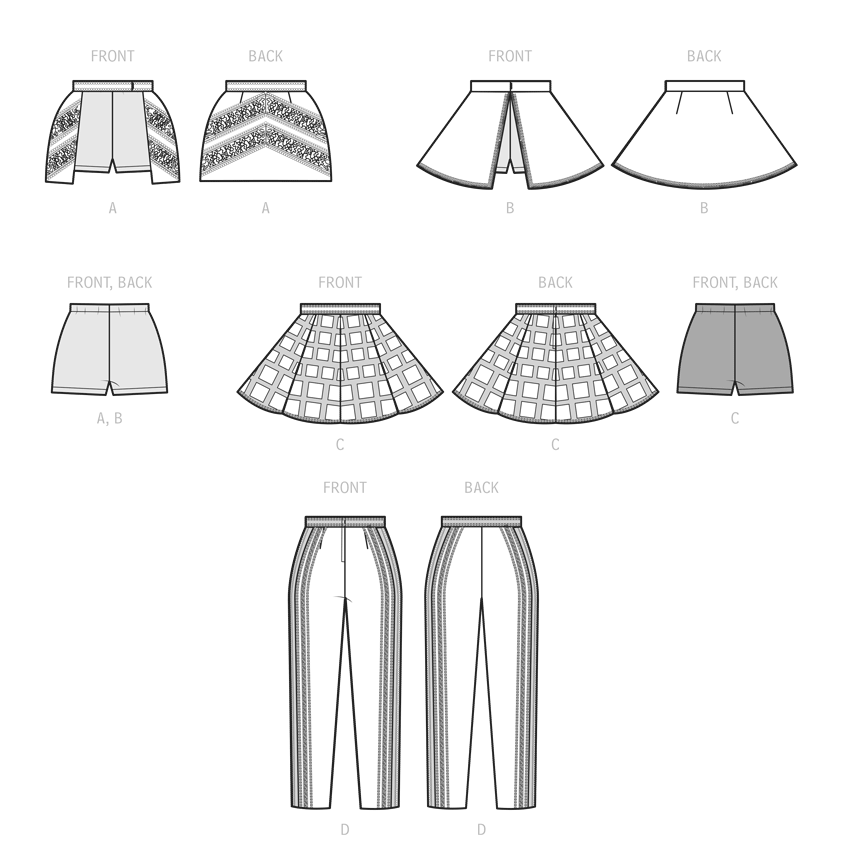 Simplicity Misses Costume Skirts, Pants and Shorts by Andrea Schewe Designs Sewwing Pattern S9628