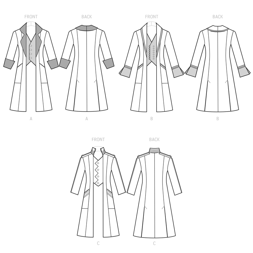 Simplicity Mens Costume Coats Sewwing Pattern S9630