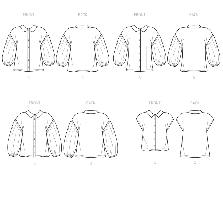 Simplicity Misses Button Down Top Sewwing Pattern S9646