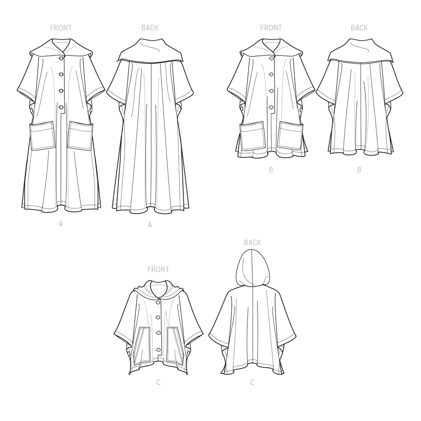 Simplicity Misses Ponchos Sewwing Pattern S9649