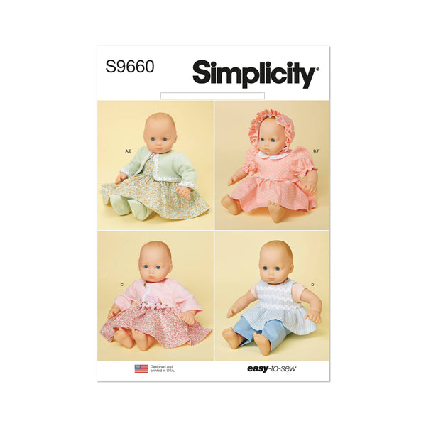 Simplicity 15" Baby Doll Clothes Sewing Pattern S9660OS