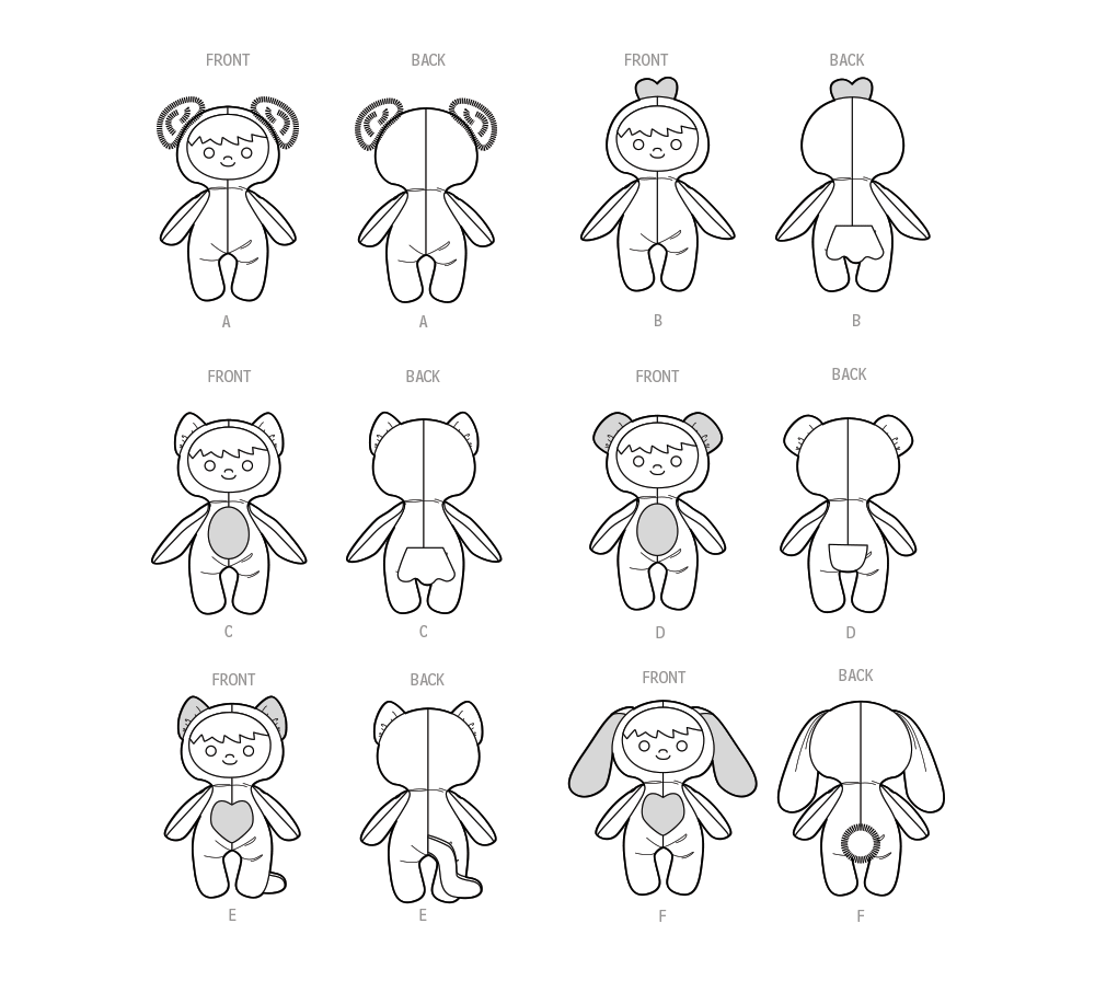 Simplicity Plush Dolls Sewing Pattern S9665OS