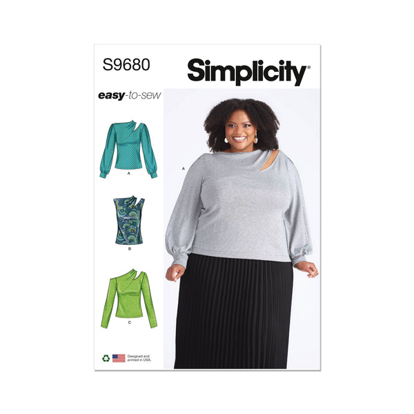 Simplicity Womens Knit Top with Sleeve Variations Sewing Pattern S9680