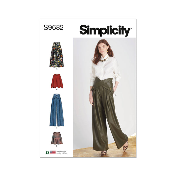 Simplicity Misses Skirts, Pants, and Shorts Sewing Pattern S9682