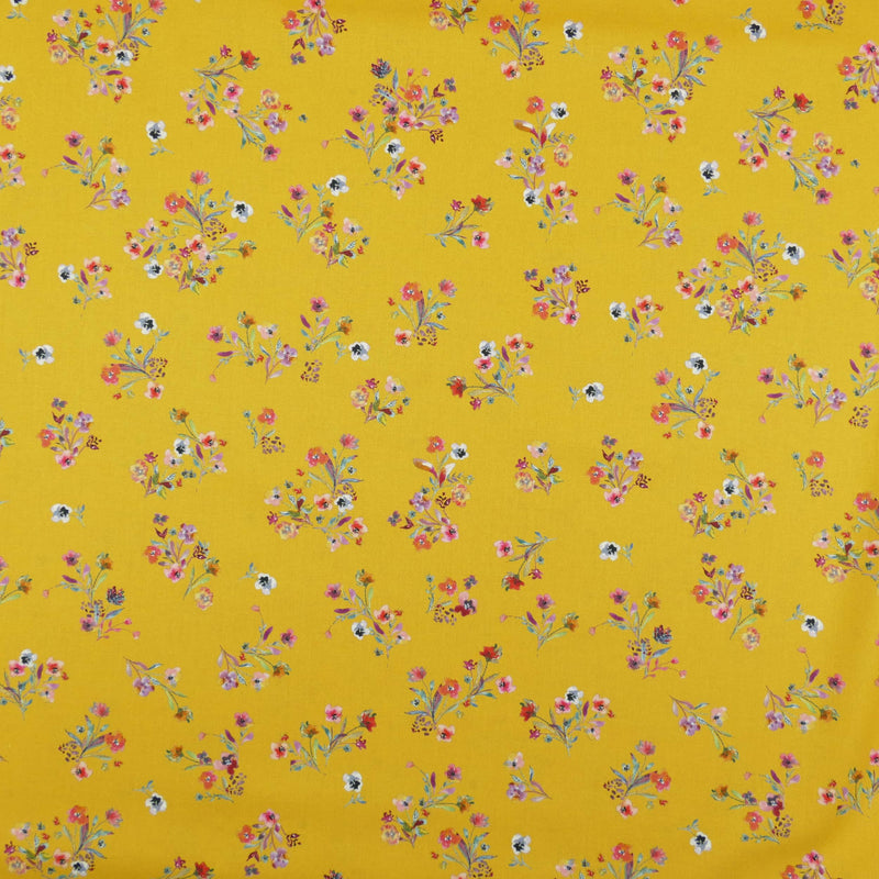 soft lightweight pure cotton poplin dressmaking fabric Bumblebee Yellow