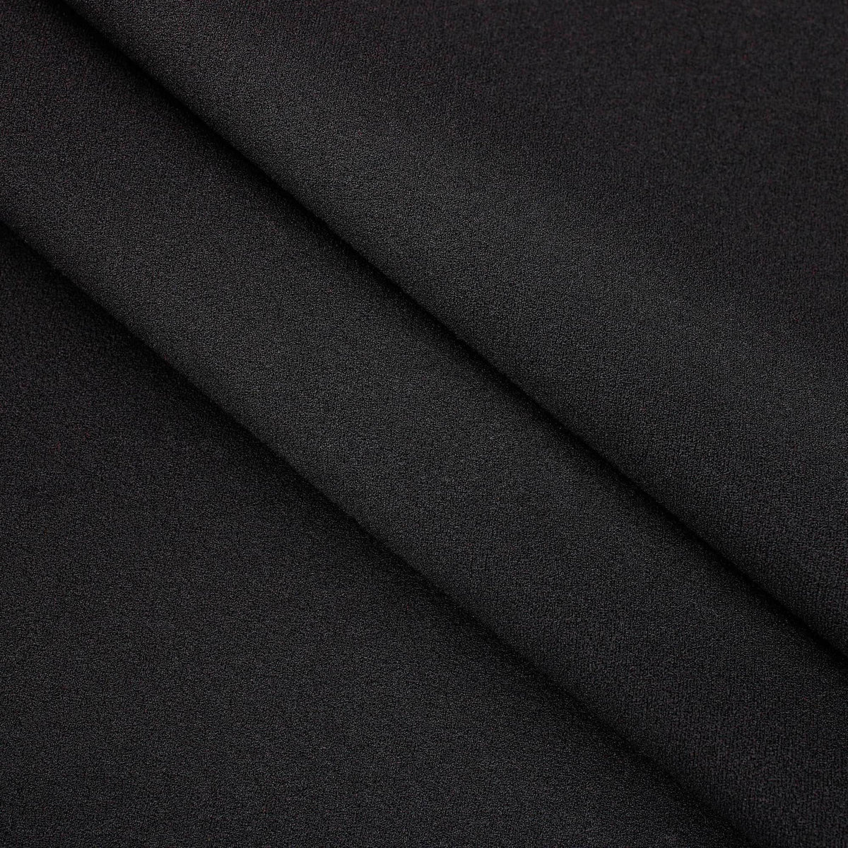 Medium weight stretch double jersey scuba crepe dress fabric Black