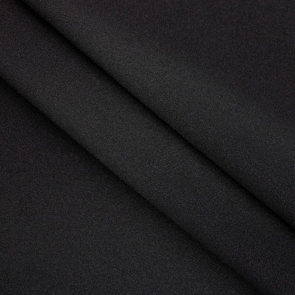 Medium weight stretch double jersey scuba crepe dress fabric Black