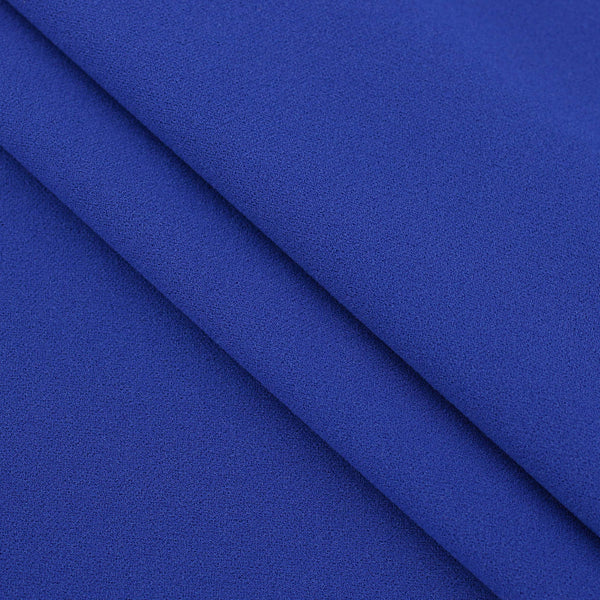 Medium weight stretch double jersey scuba crepe dress fabric Cobalt