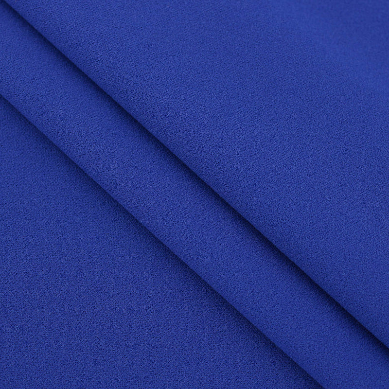Medium weight stretch double jersey scuba crepe dress fabric Cobalt