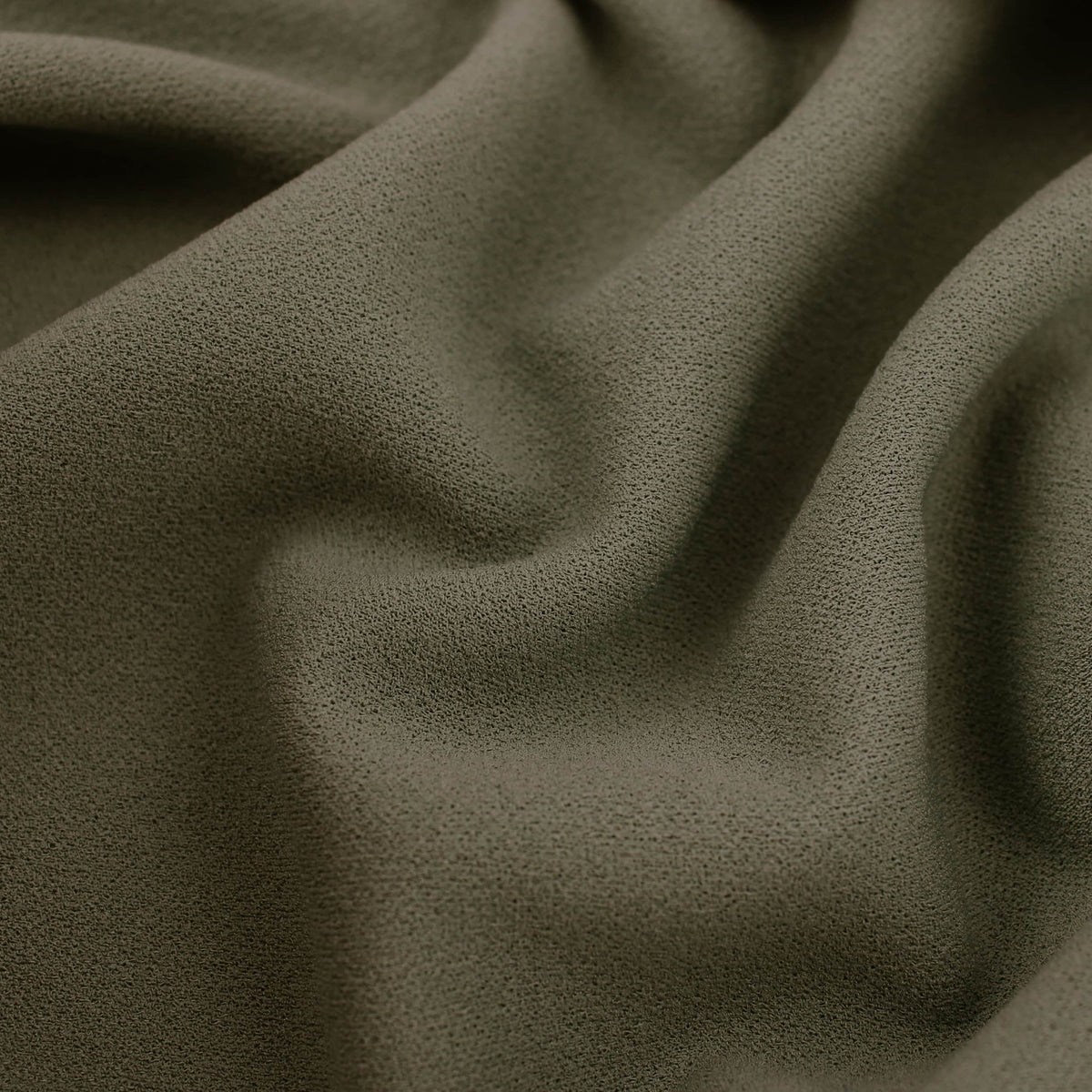 Medium weight stretch double jersey scuba crepe dress fabric Khaki Green
