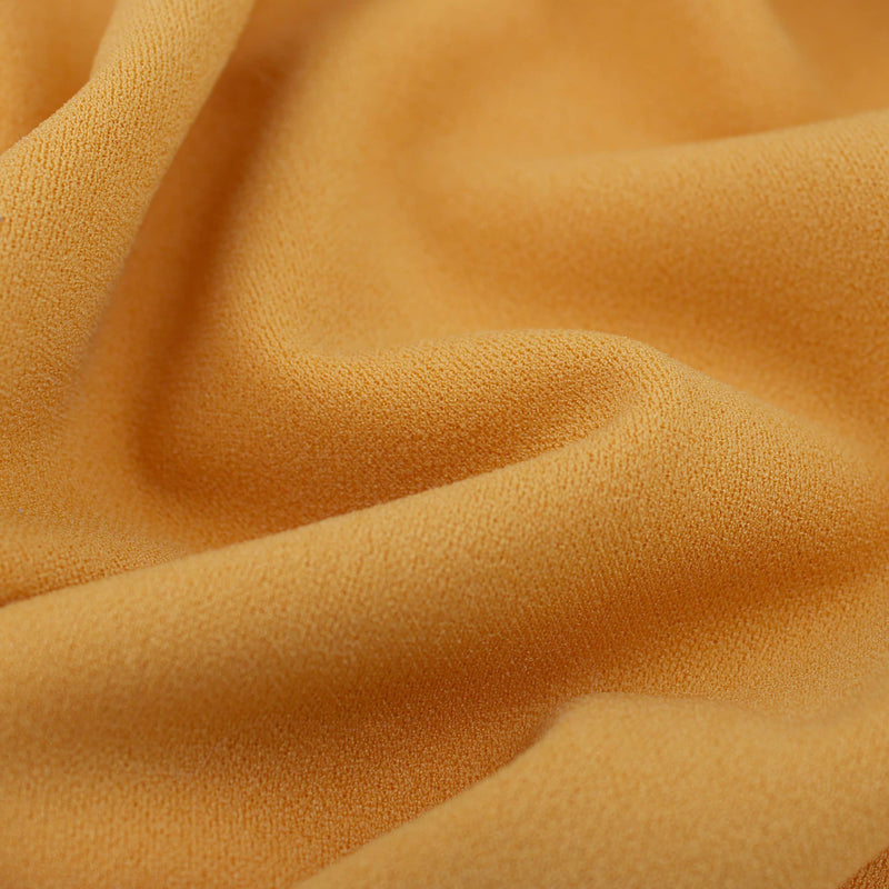 Medium weight stretch double jersey scuba crepe dress fabric Mustard