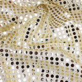 stuck on sequins on shinny see through backing fabric Gold