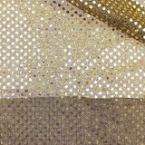 stuck on sequins on shinny see through backing fabric Gold on Black