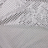 stuck on sequins on shinny see through backing fabric Silver