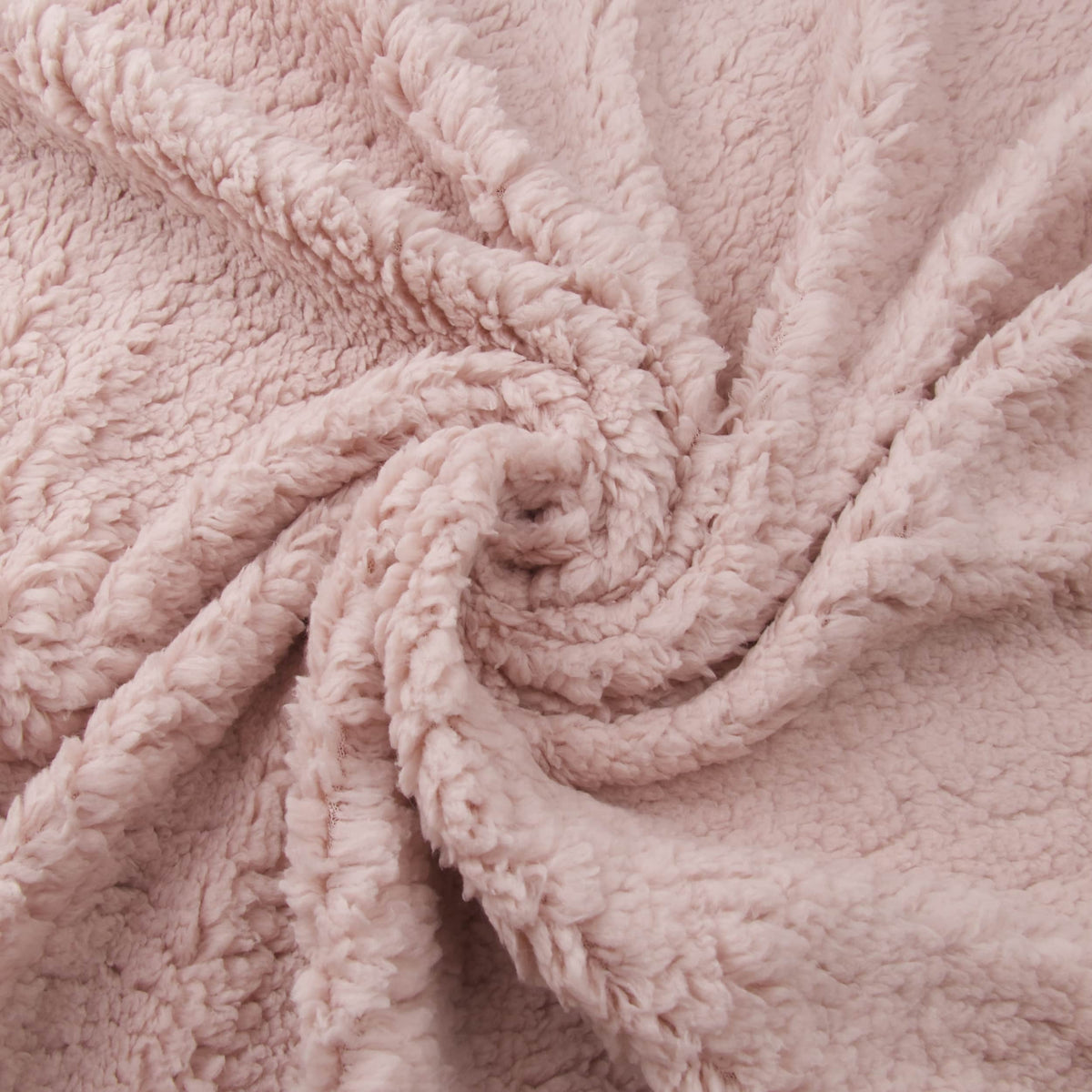 super soft sherpa teddy wool look fabric Baby Pink