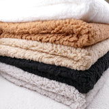 super soft sherpa teddy wool look fabric Black