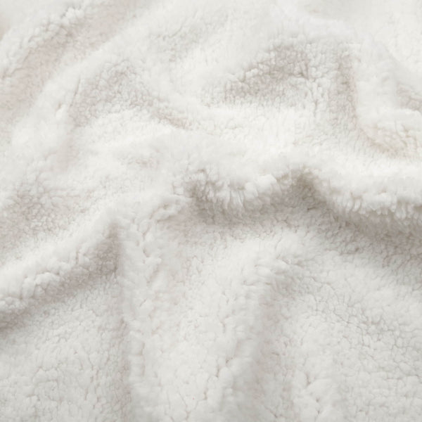 super soft sherpa teddy wool look fabric Ecru