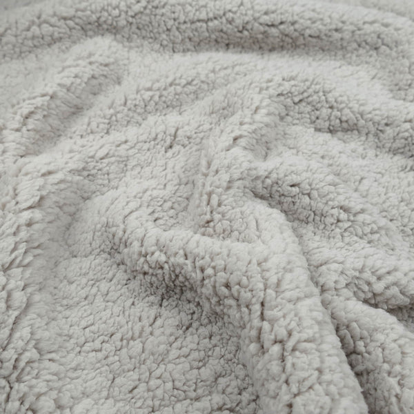 super soft sherpa teddy wool look fabric Grey