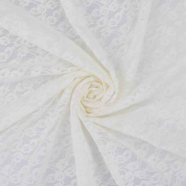 flowery stretchy soft lace in ivory