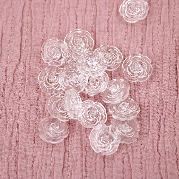 Sophia Shank Sew On Clear Rose Button Clear