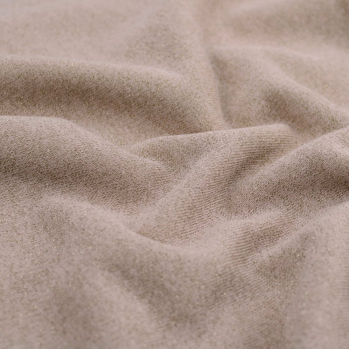 warm sparkling cotton jersey sweatshirt dressmaking women kids fabric Beige