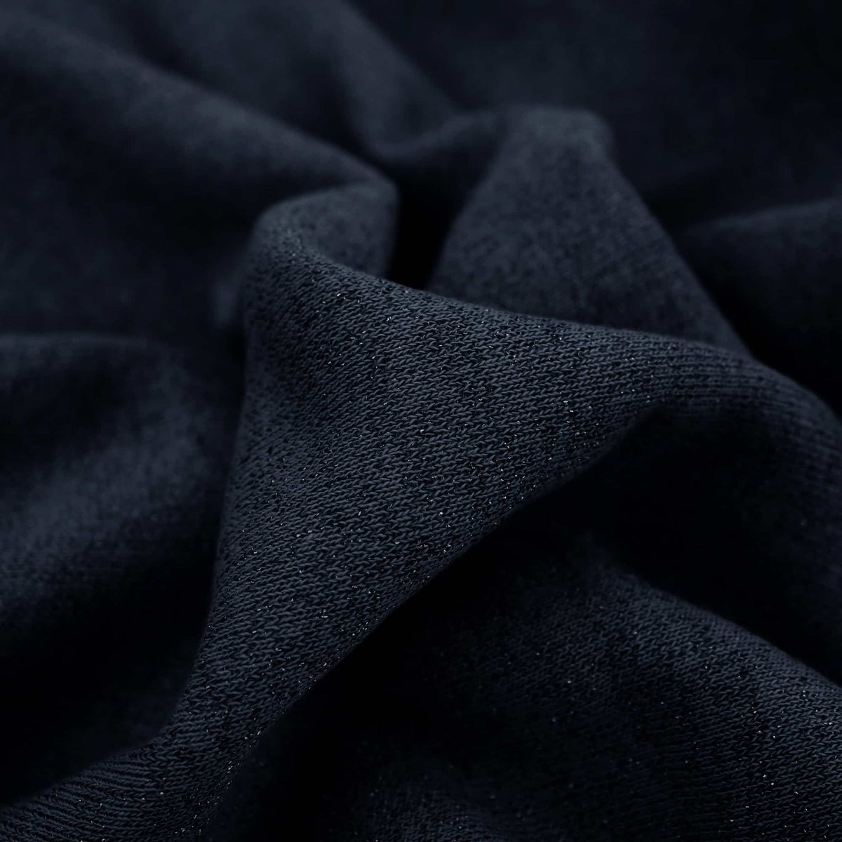 warm sparkling cotton jersey sweatshirt dressmaking women kids fabric Navy