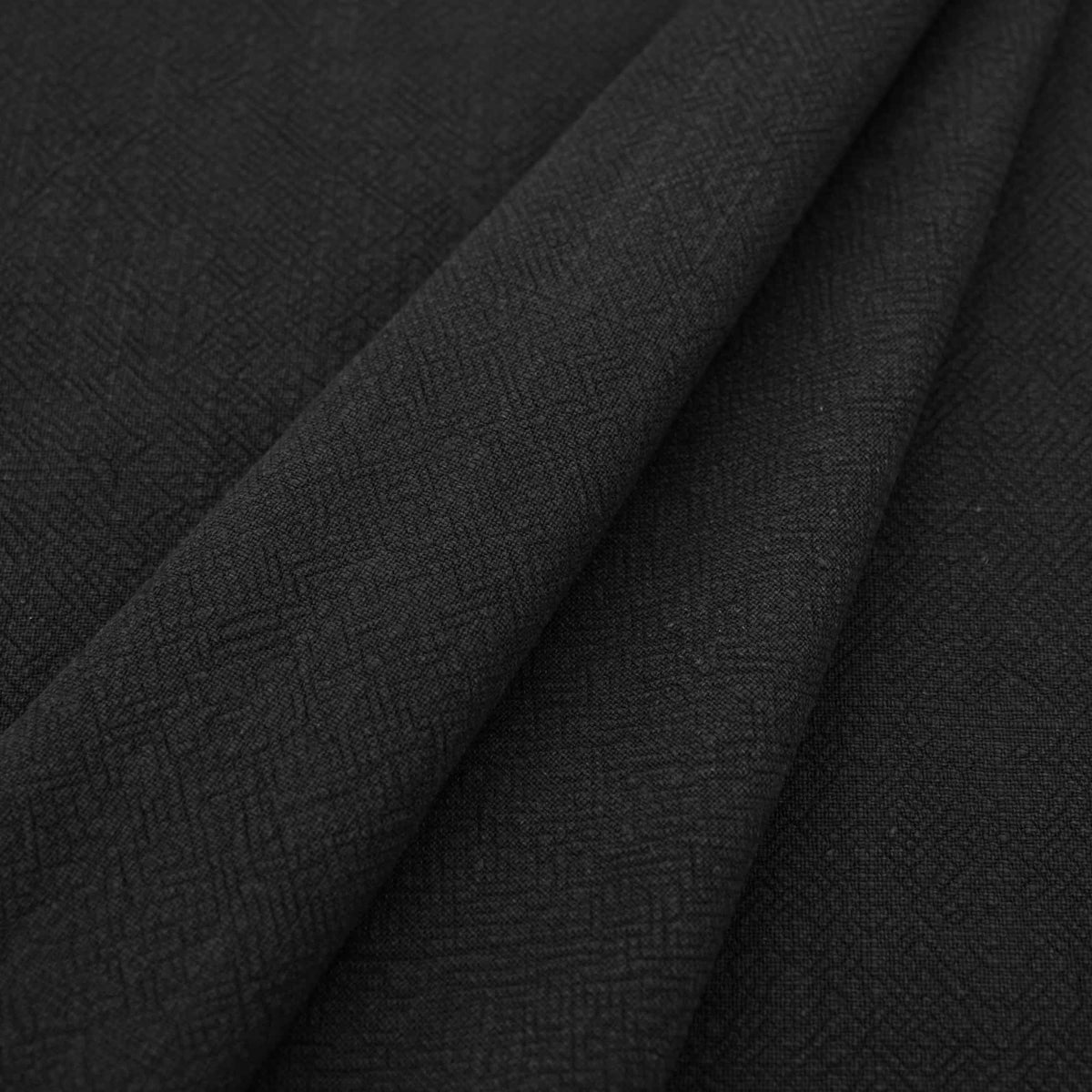 Stone washed Pure 100% Linen Natural Dressmaking Dress Trouser Heavy Weight Textured Drape Sustainable Fabric Material Woven Black