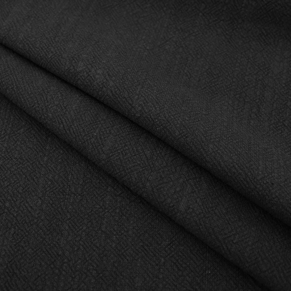 Stone washed Pure 100% Linen Natural Dressmaking Dress Trouser Heavy Weight Textured Drape Sustainable Fabric Material Woven Black