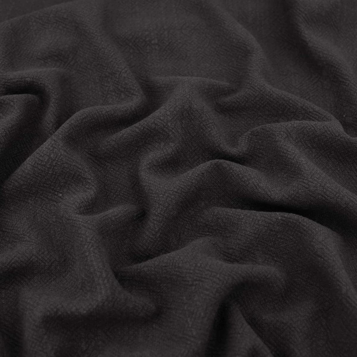 Stone washed Pure 100% Linen Natural Dressmaking Dress Trouser Heavy Weight Textured Drape Sustainable Fabric Material Woven Dark Grey