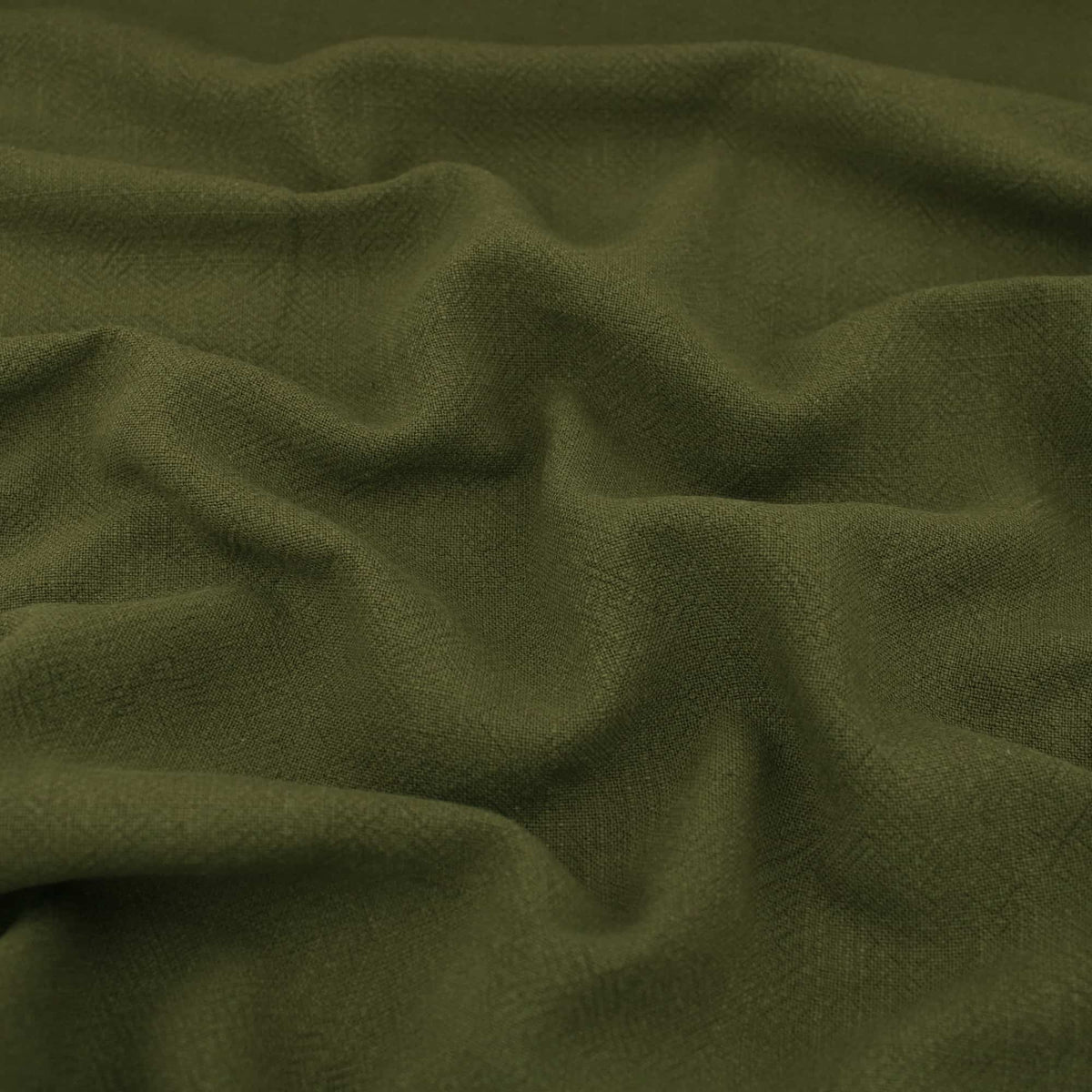 Stone washed Pure 100% Linen Natural Dressmaking Dress Trouser Heavy Weight Textured Drape Sustainable Fabric Material Woven Khaki