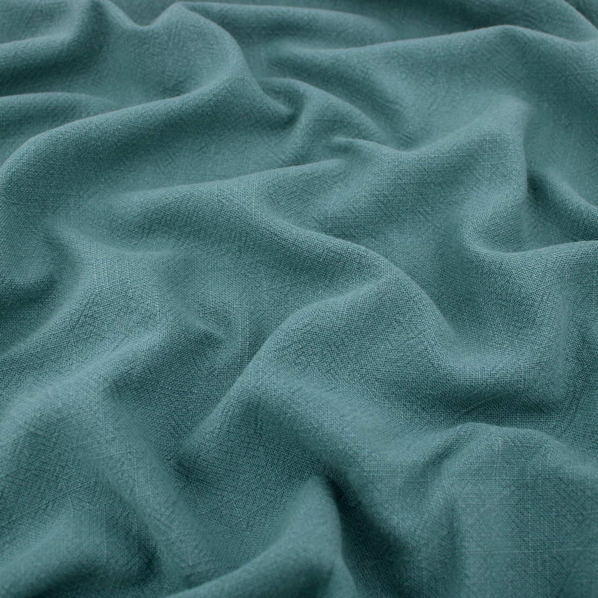 Stone washed Pure 100% Linen Natural Dressmaking Dress Trouser Heavy Weight Textured Drape Sustainable Fabric Material Woven Teal