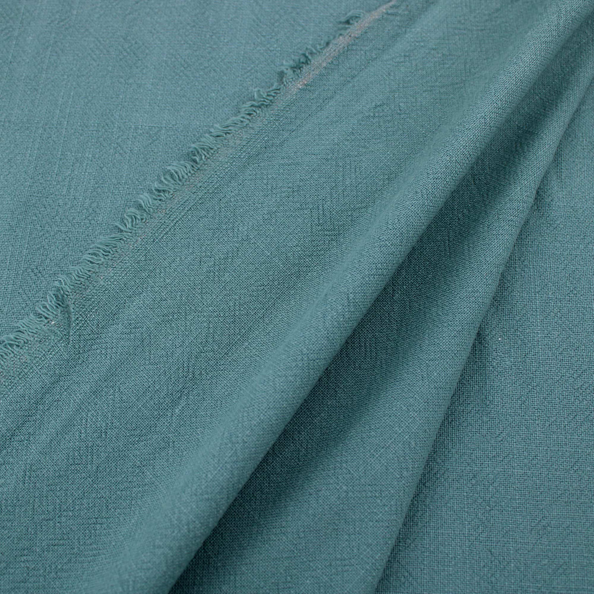 Stone washed Pure 100% Linen Natural Dressmaking Dress Trouser Heavy Weight Textured Drape Sustainable Fabric Material Woven Teal