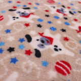soft pattern plush cuddle kids fleece fabric Beige Dog