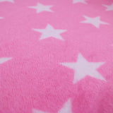 soft pattern plush cuddle kids fleece fabric Pink Star