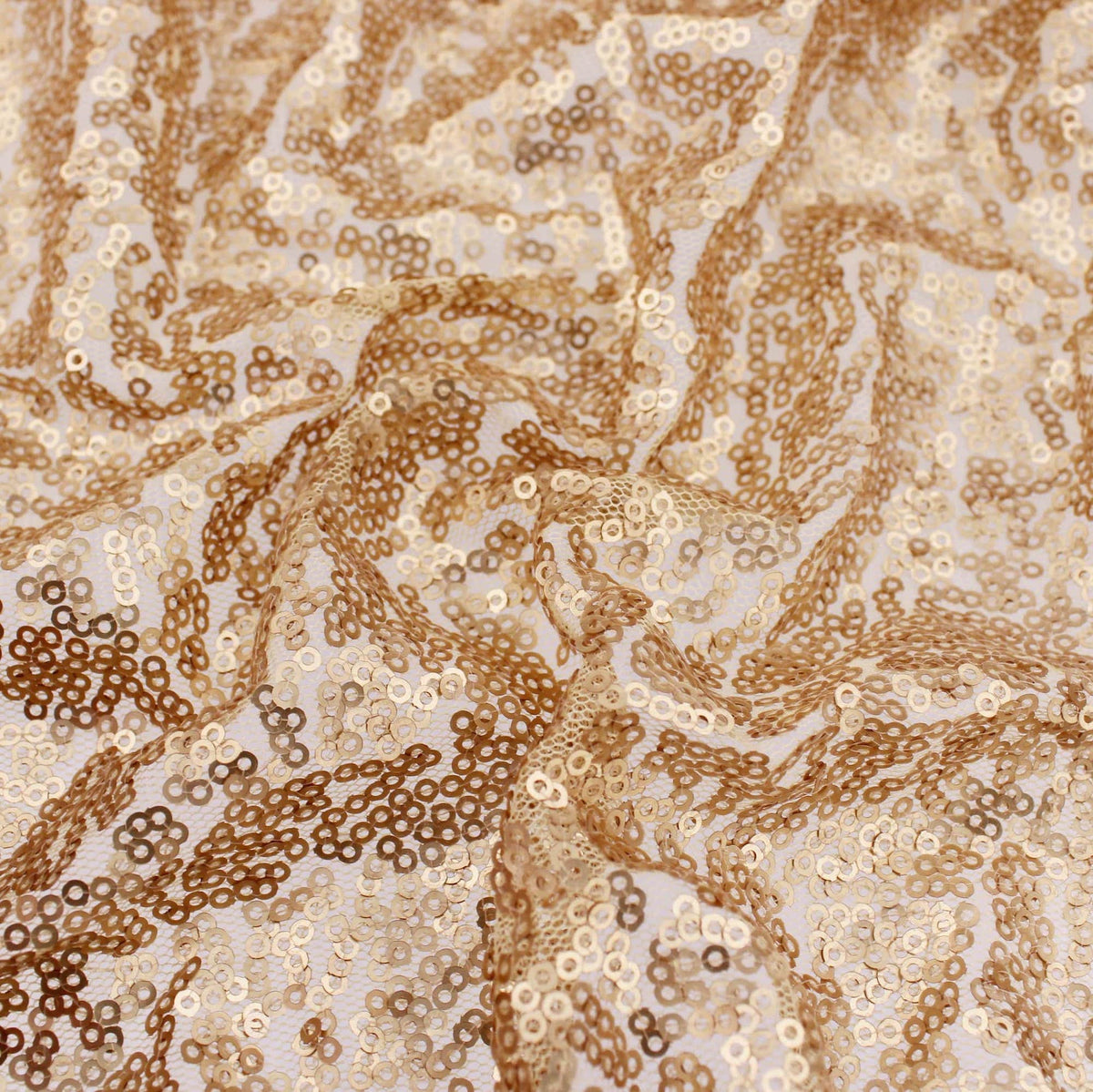tiny sequins on mesh fabric for party dressmaking Gold