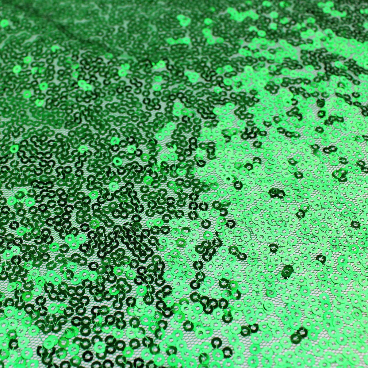 tiny sequins on mesh fabric for party dressmaking Green