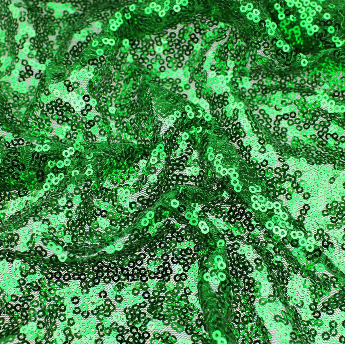 tiny sequins on mesh fabric for party dressmaking Green