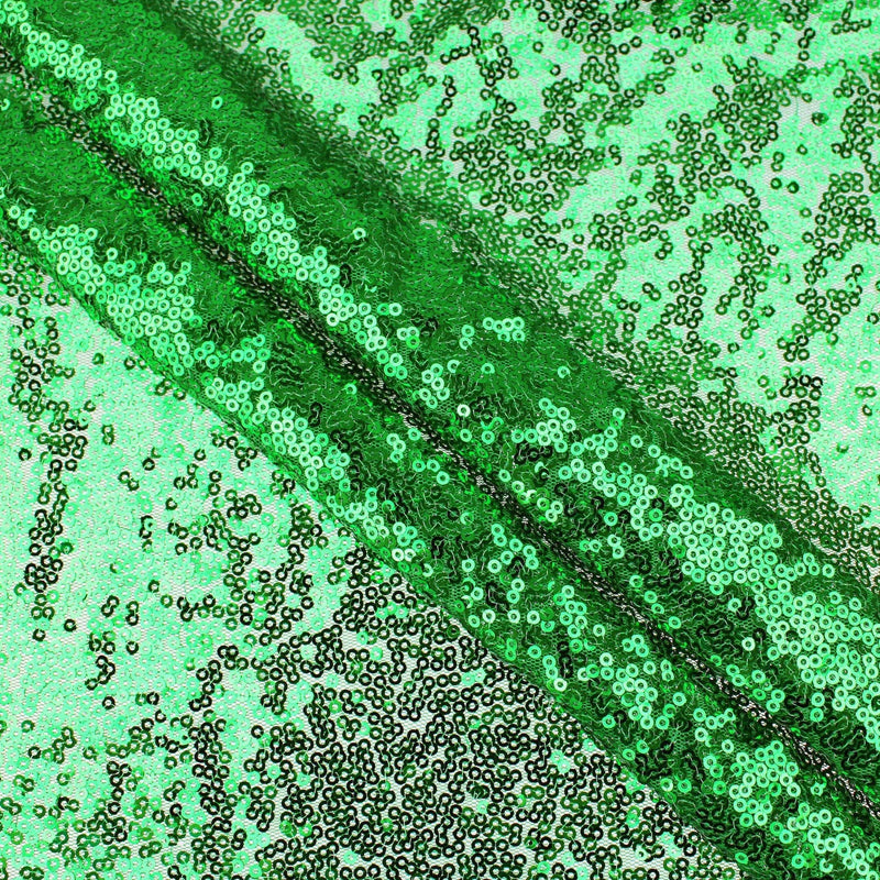 tiny sequins on mesh fabric for party dressmaking Green