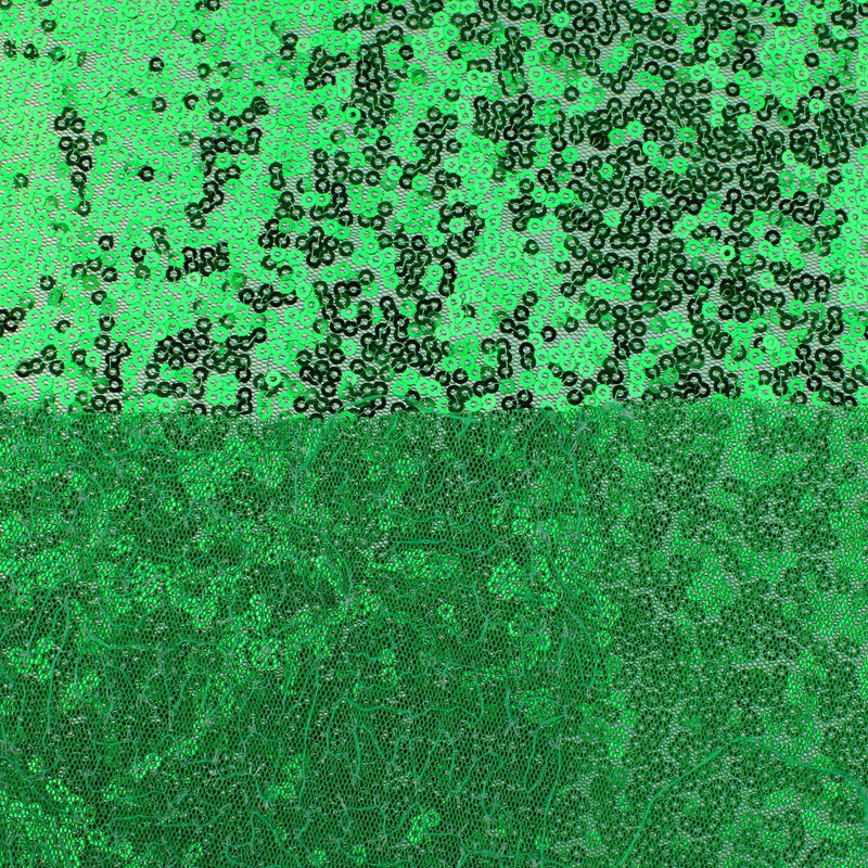 tiny sequins on mesh fabric for party dressmaking Green